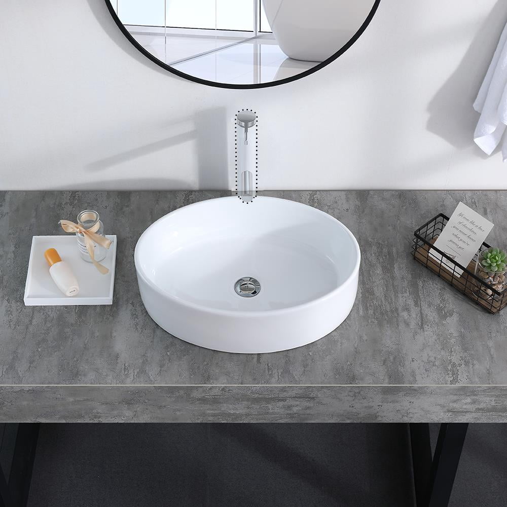 UBesGoo Above Oval Porcelain Counter White Porcelain Ceramic Bathroom