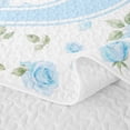 thumbnail image 5 of Feelyou Blue Flower Initial D Twin Quilt Set for Girls, Sweet Rose Bow Monogram Twin Coverlet Set, 2 Pieces, 5 of 7