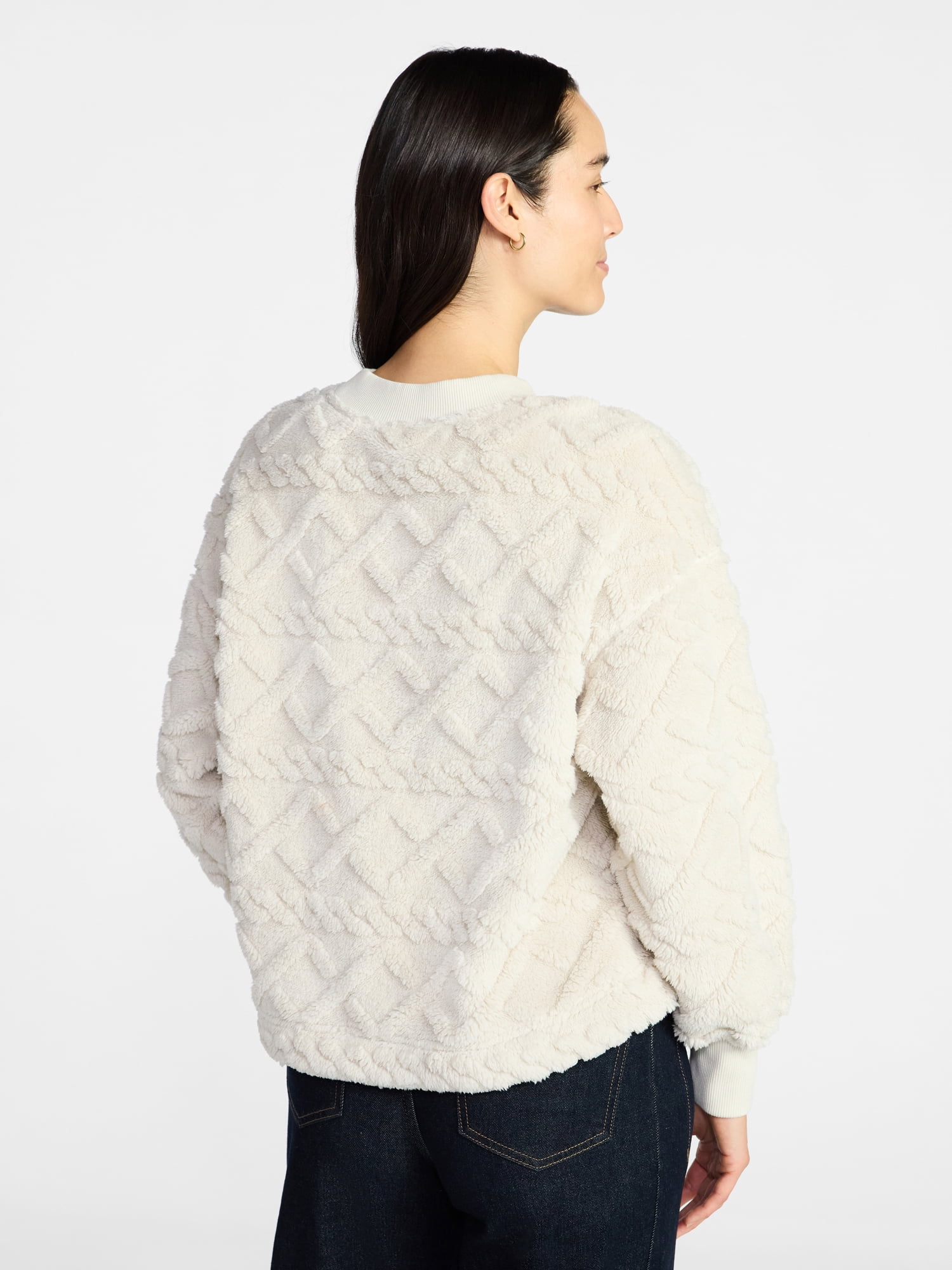 Time & Tru Women's Jacquard Pullover Sweater, Sizes XS-XXXL