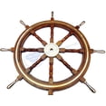 thumbnail image 4 of Nagina International Premium Wood Deluxe Nautical Captain's Maritime Decor Ship W/Brass Ring | Classic Vintage Decor Gift (60 Inches), 4 of 4