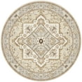 thumbnail image 4 of UERMEI 6'x6' Round Washable Area Rugs for Living Room, Vintage Floral Boho Printed Carpet, Non Slip Indoor Large Rugs for Bedroom Home Decor Carpets, Beige/Brown, 4 of 8
