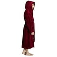 thumbnail image 2 of Men's Hooded Fleece Plush Robe Turkish Bathrobe, Wine, XXL, 2 of 2