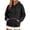 Black, variant on Women's Hoodies Henry Neck Long Sleeve Tops Solid Lightweight Pullover Top Loose Sweatshirt With Pocket Casual Sweater