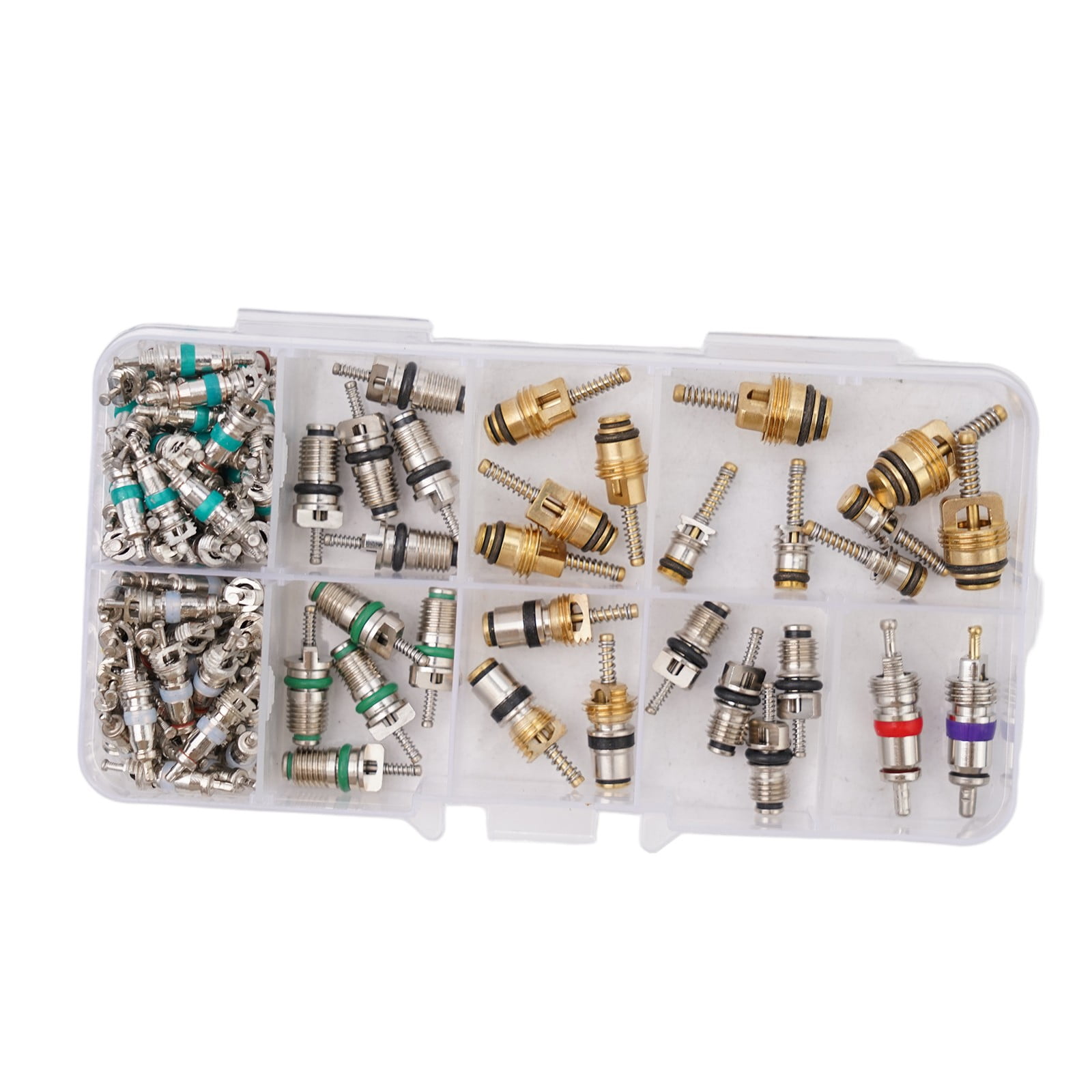 102Pcs R134A Car A/C Air Conditioning Valve Cores Tool Kit Fit For 1/4\" 5/16\" Service Ports To Remove And Install The Valve Core