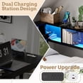 thumbnail image 5 of AENKYO Twin Size Corner Daybed with Desk & Storage, Reversible LED Bed Frame with Charging Station & Drawers, Black, 5 of 8
