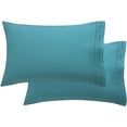 thumbnail image 2 of Elegant Comfort 2 Piece Pillowcases King Size Turquoise Solid Print 1800 Thread Count, 2 of 2