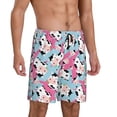 thumbnail image 6 of Mens Pajama Shorts, cute cow animal pink blue Sleep Shorts Men Pajama Bottoms Lounge PJ Shorts with Pockets, 6 of 6
