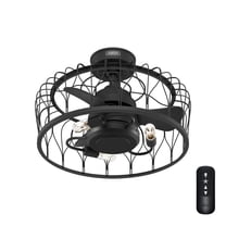 Restored Hunter Fan 20 inch Matte Black Indoor Ceiling Fan with Light and Remote for Bedroom, Living Room, Kitchen, Office (Refurbished)