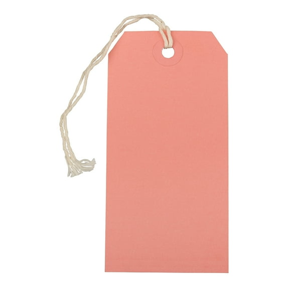 JAM Paper Medium Pink Paper Gift Tags, with String 4.75" x 2.37" x 2" (10 Count)