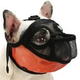thumbnail image 1 of Bozal para bulldog, bozal para perro de hocico corto, bozal de malla con diseño para sacar la lengua, bozal para perro de cara plana (naranja), 1 of 7