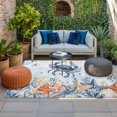 thumbnail image 2 of Crab Coastal Outdoor Rug for Patio/Deck/Porch, Non-Slip Large Area Rug 5 x 7 Ft, Summer Beach Blue Ombre Coral Starfish Indoor Outdoor Rugs Washable Area Rugs, Reversible Camping Rug Carpet Runner, 2 of 8