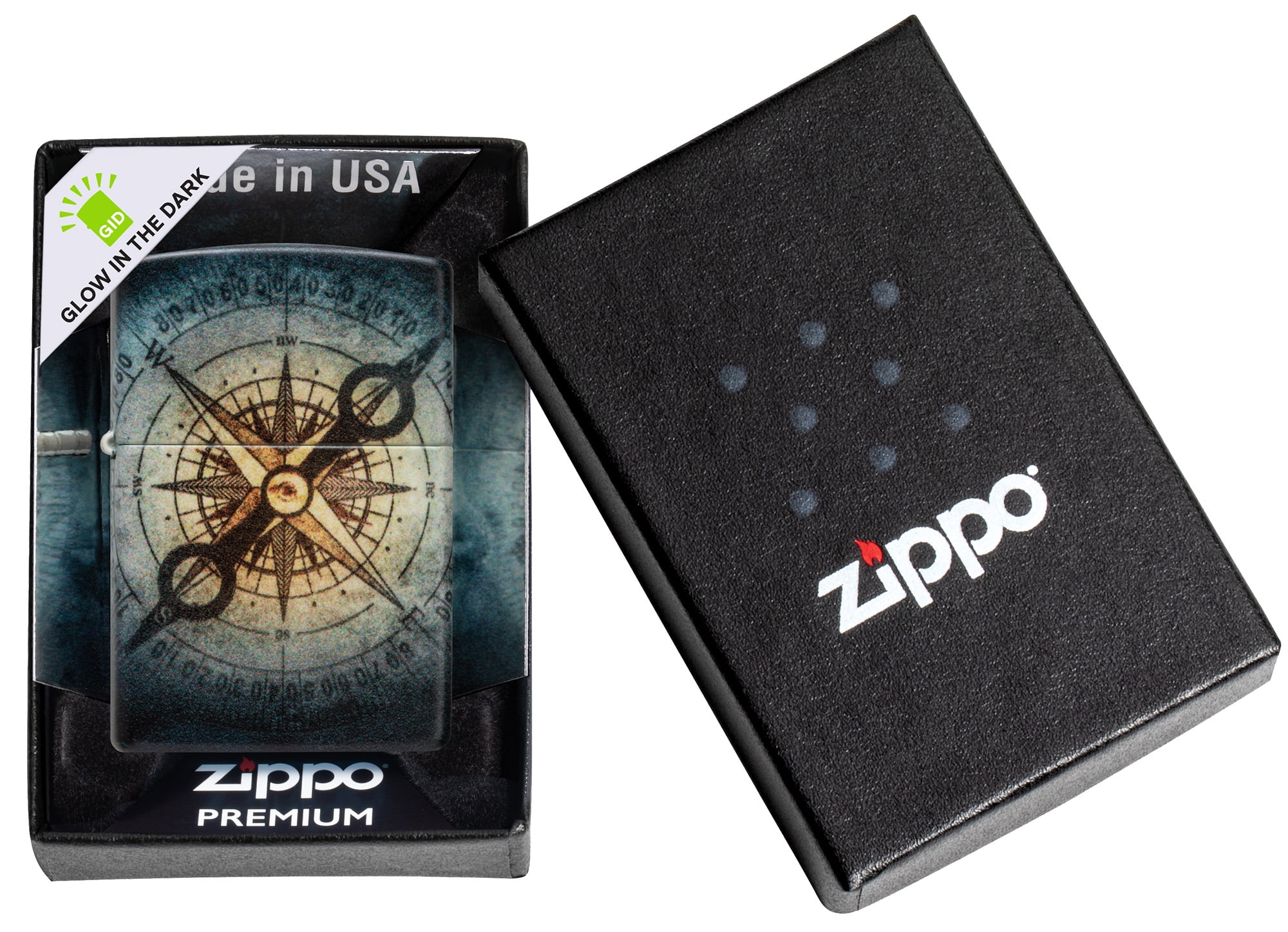 Zippo Compass Ghost Design 540 Glow in the Dark Pocket Lighter