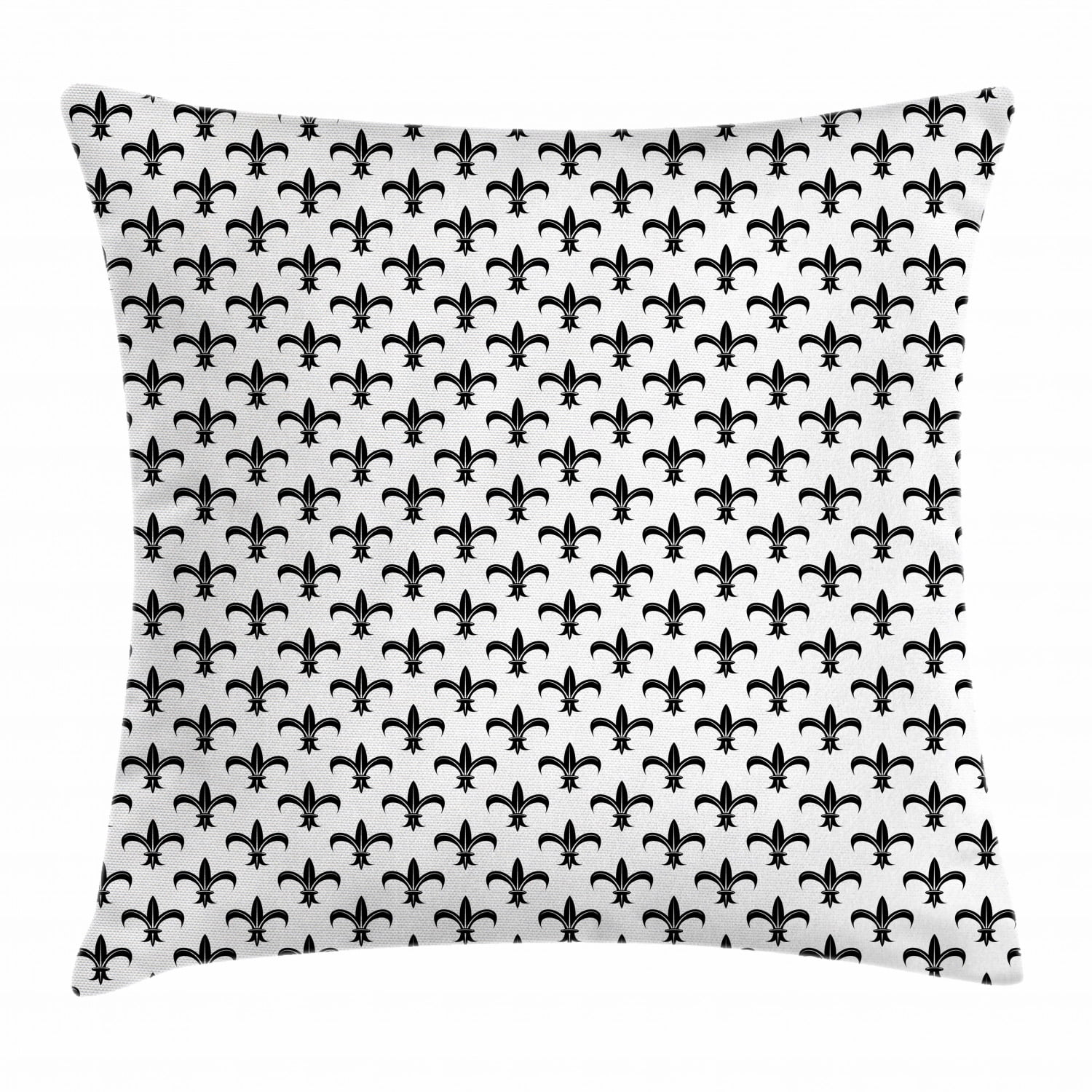 Black Classic Pillow Covers Bee Words Wreath Fleur De Lis Cushion Cover Farm 18"