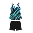 thumbnail image 3 of HOMBOM Womens Modest Tankini Swimsuits Two Piece Boyshorts Swimwear Tummy Control Floral Bathing Suit for Adult,Black,L, 3 of 8