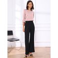 thumbnail image 4 of DARING DIVA Women's Satin Boat Neck 3/4 Sleeve Business Shirt M Dusty Pink, 4 of 6