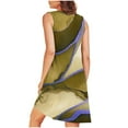thumbnail image 4 of Ovzne Robes pour Femmes Robe Femme Imprimé avec Poches Chemises de Nuit Sans Manches Vêtements de Nuit devant Plissé Nuisette Col Rond Robe de Nuit Robe de Vacances Imprimée Liquidation, 4 of 5