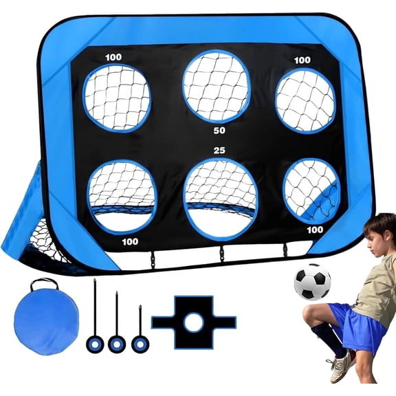 Samovi Portable Soccer Goal for Kids, Foldable Soccer Goal Set, Sturdy, Easy Assembly, for Outdoor Sports, Backyard, Beach, Park, Lawn, 4x2.6 ft