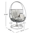 thumbnail image 5 of Gray Outdoor Chair With Swivel Nature, Pe And Iron Trait, Built Frame, 5 of 5