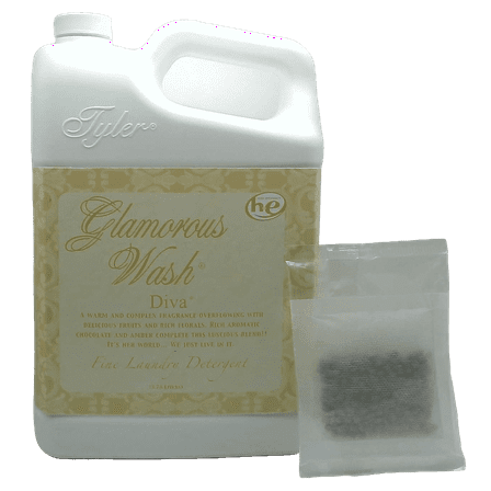 Tyler Candle Diva Glamorous Wash Liquid Laundry Detergent, 48 Loads, 128 fl oz, with Scent Sachet