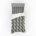thumbnail image 1 of Abstract Duvet Cover Set, Abstract Floral Pattern with Circle Doodles and Water Reflection Inspired Backdrop, Bedding Set with Shams and Fitted Sheet, 3 Sizes, by Ambesonne, 1 of 3