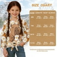 thumbnail image 7 of Xixirimido Capybara and Daisy Floral Pattern Girls Long Sleeve Shirts Cute Kids Fashion Crew Neck Tunic Tops Tie-hem Tees for Fall Winter, Size 5-6, 7 of 7