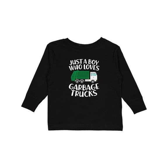 Inktastic Just a Boy Who Loves Garbage Trucks Boys Long Sleeve Toddler T-Shirt