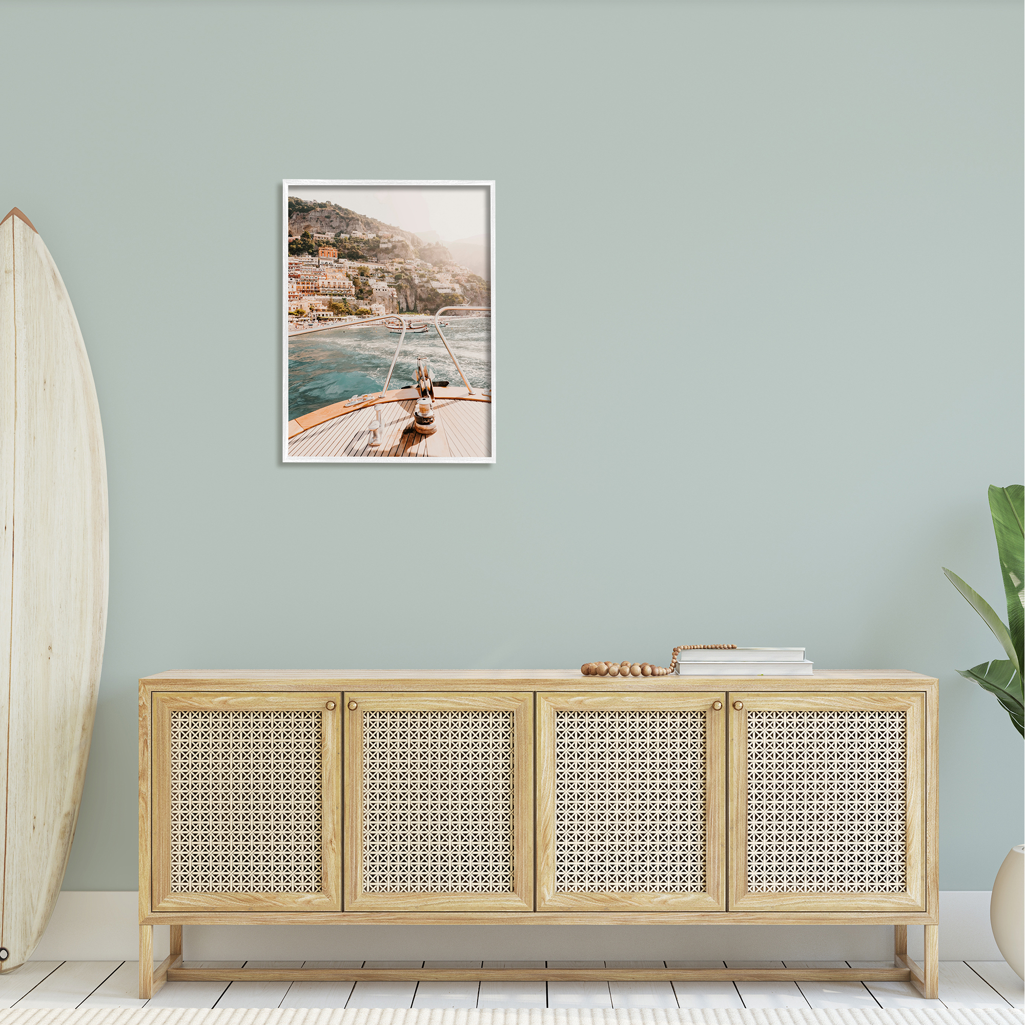 Stupell Boating Coastal Seaside Town Buildings Landscape Photography White Framed Art Print Wall Art