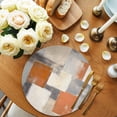 thumbnail image 2 of Burnt Orange Grey Round 15 Inch Placemats Set of 2, Modern Abstract Oil Painting HeatResistant Non Slip Place Mats for Dining Table, Wipeable Braided Kitchen Table Mats for Housewarming, 2 of 9
