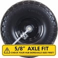 thumbnail image 4 of Hi-Run Ribbed 8" Pneumatique 2.50-4 2PR Roue et Pneu pour Brouette Assemblée avec Douille 5/8" Pré-montée, 4 of 5