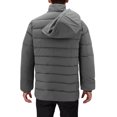 thumbnail image 3 of Men’s Heavyweight Insulated Microfiber Removable Hood Quilted Zip Puffer Jacket (Charcoal, L), 3 of 5