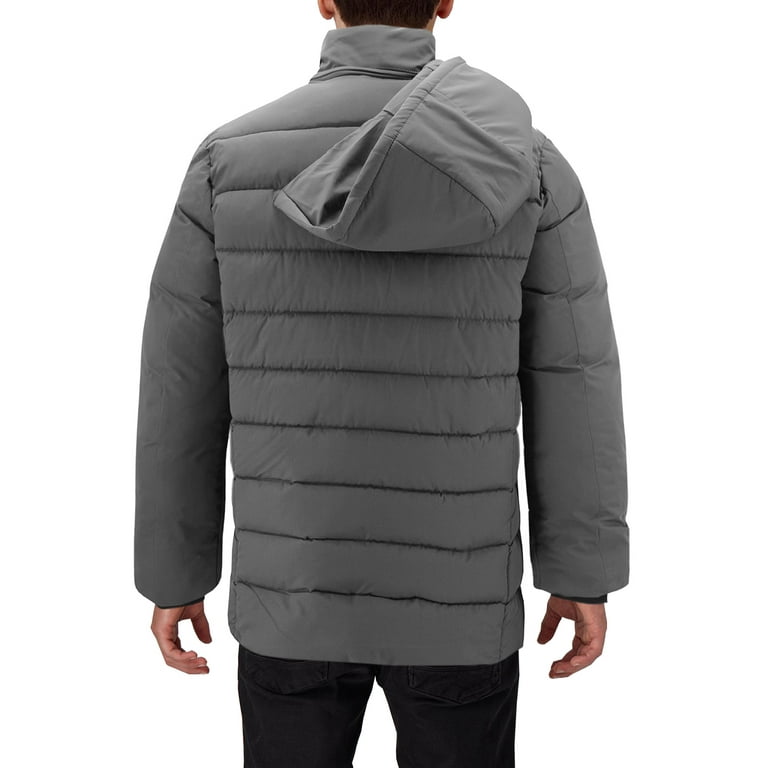 Men's heavyweight quilted hooded puffer bubble jacket hot sale