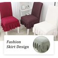 thumbnail image 4 of EcoNesxp Banquet Universal High Back Dining Chair Cover with Ruffle Skirt Color Ceremony Wedding K Suitable for Restaurant Removable Washable Furniture Chair Cover, 4 of 5