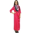 thumbnail image 4 of Bimba Robe Maxi à Col pour Femmes avec Foulard à Franges Imprimée - 8, 4 of 6