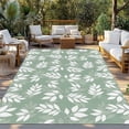 thumbnail image 2 of Green Leaves Outdoor Rug 6x9 Ft - Reversible Patio Rug Outdoor Camping Rugs, Pastoral Natural Leaf Plants Farmhouse Washable Indoor Outdoor Area Rugs, Non-Slip Outdoor Carpet Runner for Deck/Porch, 2 of 8