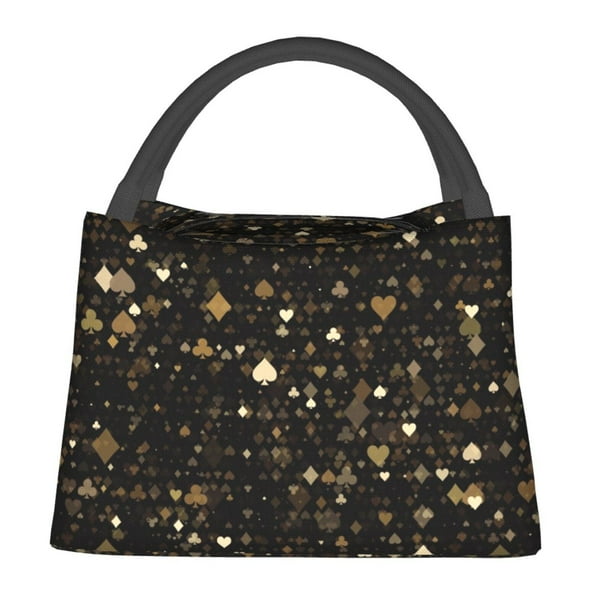Fotbe Casino Bolsa Térmica Portátil con Estampado, Bolsa de Entrega de Alimentos Aislada, Bolsa Reutilizable de Gran Capacidad para Comidas y Supermercado