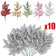 thumbnail image 2 of 10/5 piezas de plantas artificiales, ramas de pino, hojas doradas con purpurina navideña, decoración para árbol de Navidad, colgante para decoración del hogar, 2 of 5