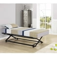Archer 17"H PopUp Trundle High Riser Bed Frame, Black Metal, 39'' Twin