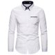 thumbnail image 3 of Camisas De Vestir Para Hombre Camisa con cuello vuelto Blusa informal Color largo Sólido Manga delgada Camisas para hombres (White, XXL), 3 of 3