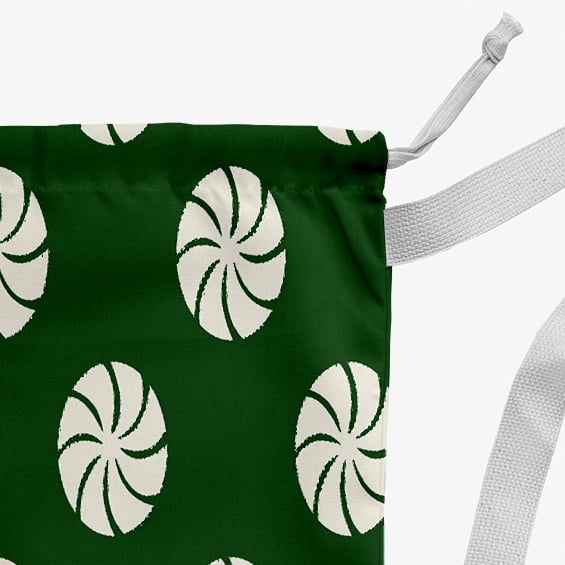 Simply Daisy Whirl of The Season Geometric 18 x 29 in Green Laundry Bag