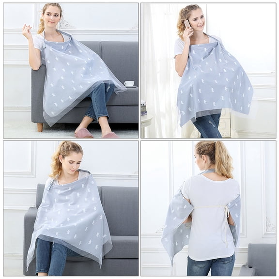 Raindrops Grey Cotton Nursing Cover for Moms - Privacy Breastfeeding Cover, Lightweight & Comfortable, 1 Piece