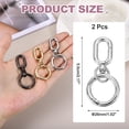 thumbnail image 2 of PATIKIL 2.2" Swivel Snap Hooks with Key Rings, 2Pcs Double Opening Metal Oval Swivel Spring Clasp Clip with O Ring for DIY Crafts Jewelry Lanyard Making, Silver Tone, 2 of 6