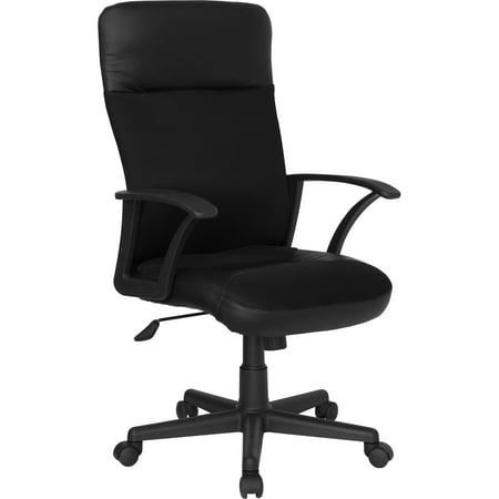 Avalon Black Leather - A Line Furniture Avalon Black Leather and Mesh Executive Adjustable Swivel Office Chair