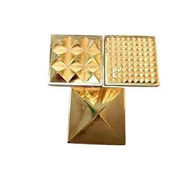 Metal Brass Golden Plated Pyramid Vastu Yantra Set of 3 Home Decor for Pooja, Antique Items God Prayer