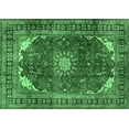 thumbnail image 1 of Ahgly Company Indoor Rectangle Medallion Emerald Green Traditional Area Rugs, 7' x 9', 1 of 4