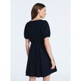 thumbnail image 3 of Scoop Women’s Button Front Mini Dress with Puff Sleeves, Sizes XS-XXL, 3 of 5