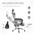 thumbnail image 4 of Ergonomic Light Grey Office Chair with Footrest & Lumbar Support - Executive Mesh Task Chair for Home or Office - Adjustable Height & Recline, 4 of 7