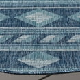 thumbnail image 3 of Safavieh Courtyard Allycia Geometric Indoor/Outdoor Area Rug, Navy/Aqua, 4' x 4' Round, 3 of 9