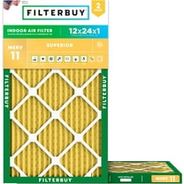 Filterbuy 12x24x1 MERV 11 Allergen Defense, Pleated HVAC AC Furnace Air Filters (2-Pack)
