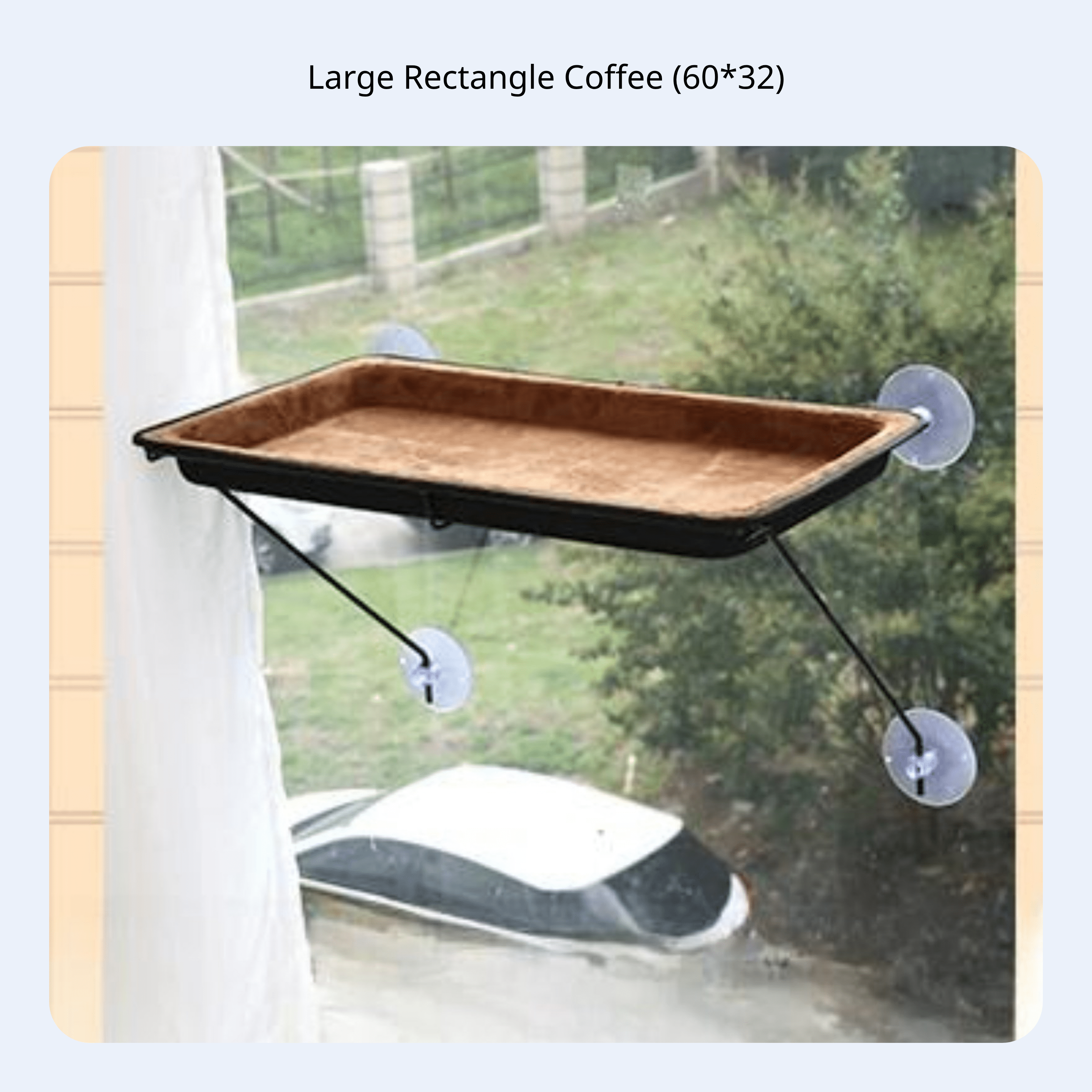 Tnarru Cat Window Lounger with Suction Mount, Iron Frame Coffee