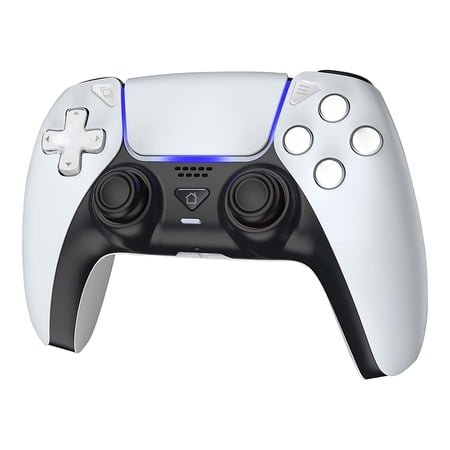 Game Controller for PS5/Slim/Pro/PC, Wireless Controller Gamepad Support Dual Vibration/6-Axis Gyro - White